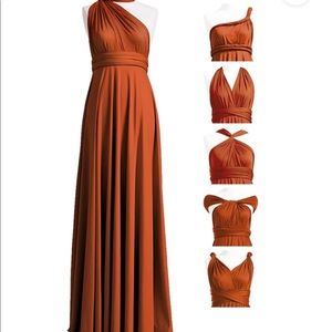 Burnt orange infinity dress